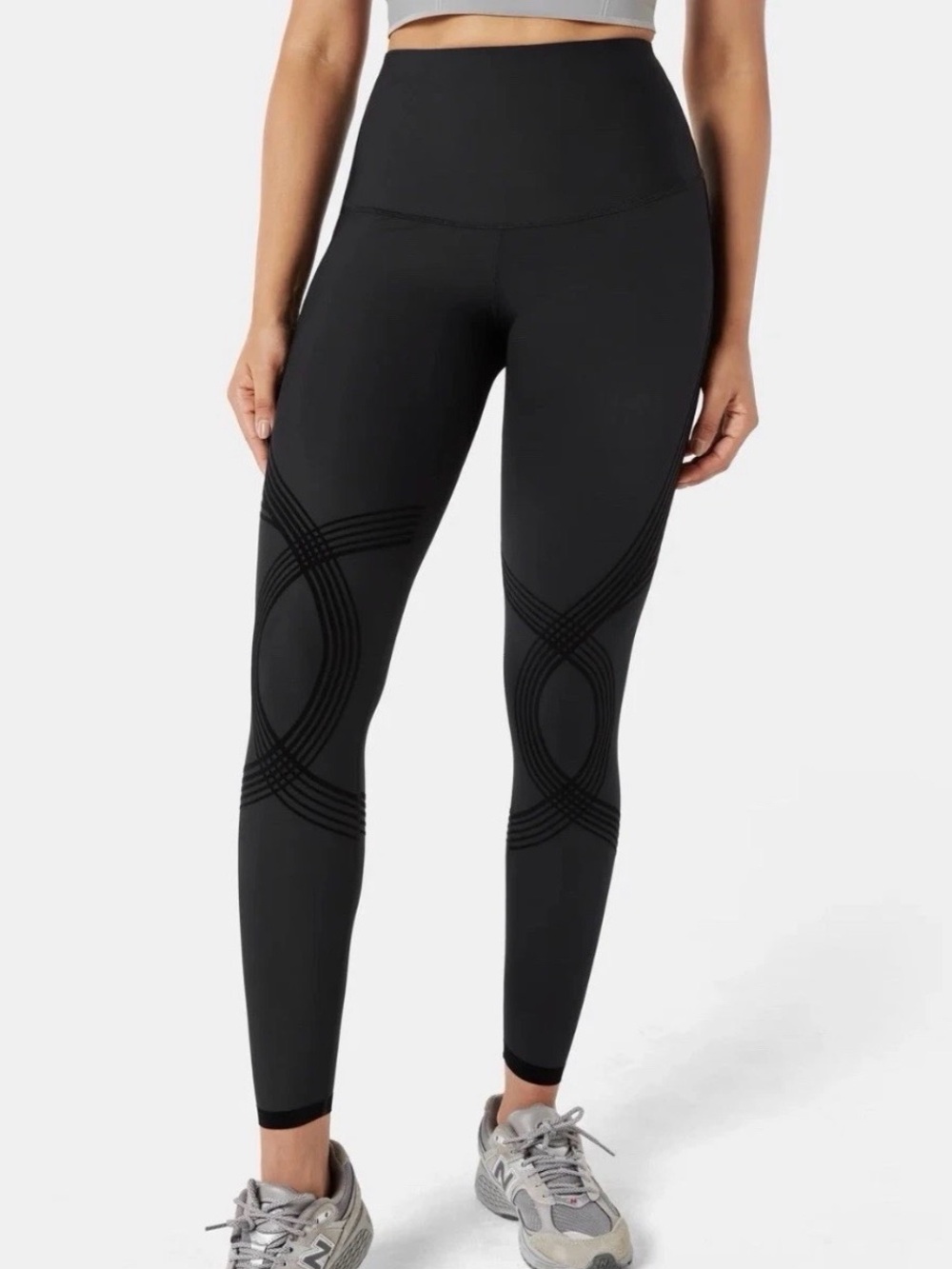 Fanka Body Sculpt Shaping 7/8 Leggings Black Sporty Chic Athletic Sz Large